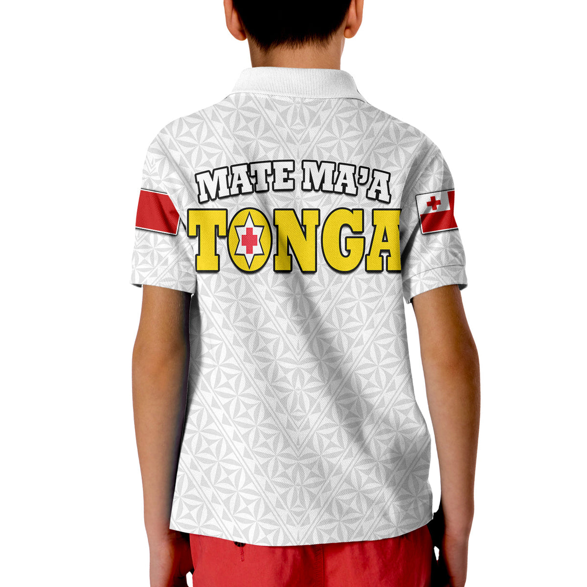 Mate Maa Tonga Rugby Polo Shirt Tongan Kupesi White Style - Wonder Print Shop