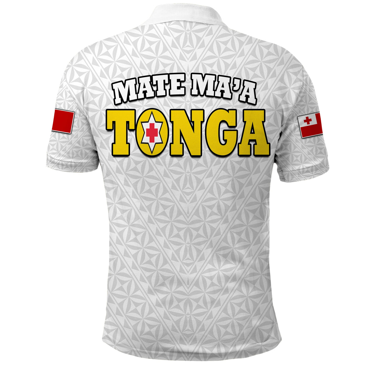 Mate Maa Tonga Rugby Polo Shirt Tongan Kupesi White Style - Wonder Print Shop
