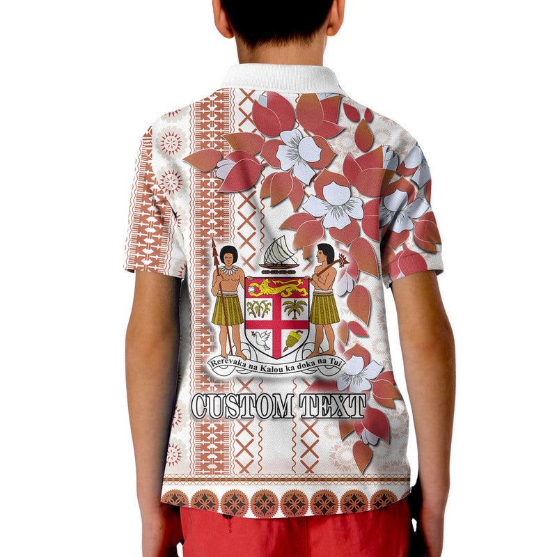 Custom Fiji Polo Shirt Tagimoucia Mixed White Tapa Style - Wonder Print Shop