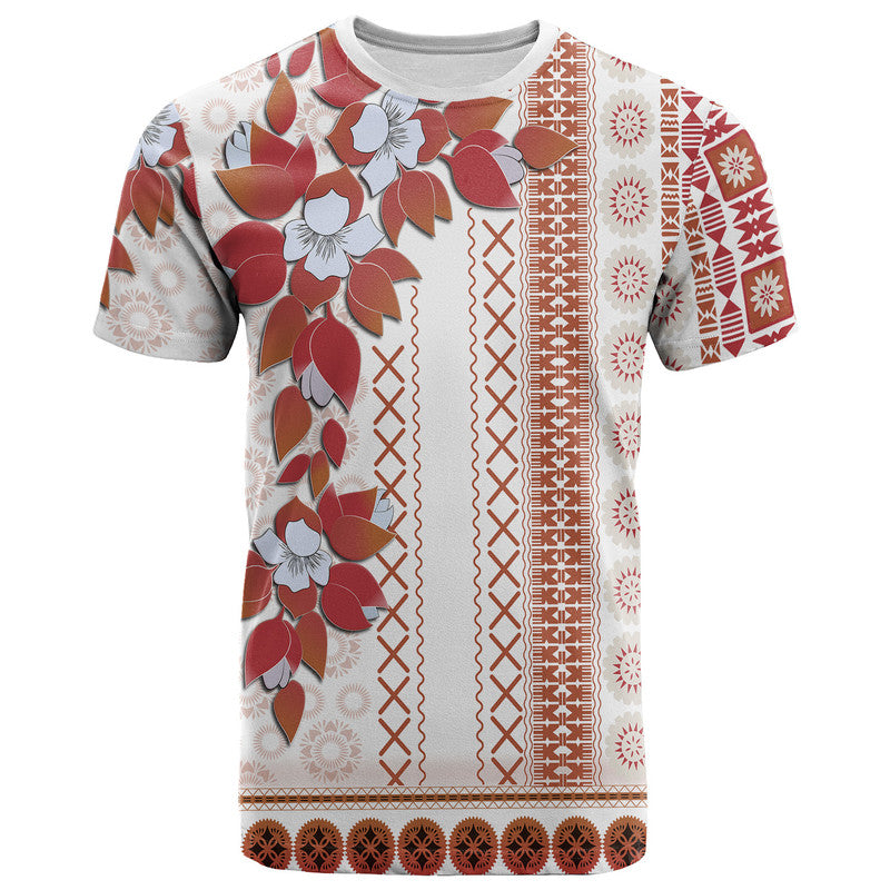 Custom Fiji T Shirt Tagimoucia Mixed White Tapa Style - Wonder Print Shop