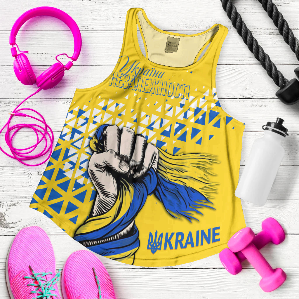 Personalised Ukraine Women Racerback Tank 31st Independence Anniversary - Wonder Print Shop