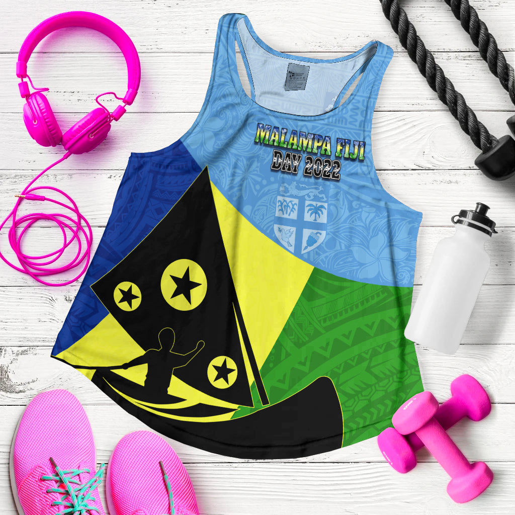 Malampa Fiji Day Women Racerback Tank Mix Tapa Style - Wonder Print Shop