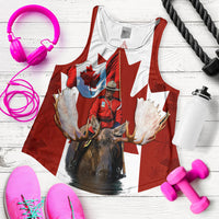 Canada Day Women Racerback Tank Mountie on Moose - Wonder Print Shop