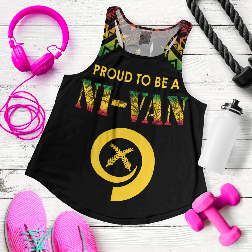 Vanuatu Proud To Be A Ni-Van - Polynesian Pattern Women Racerback Tank - Wonder Print Shop
