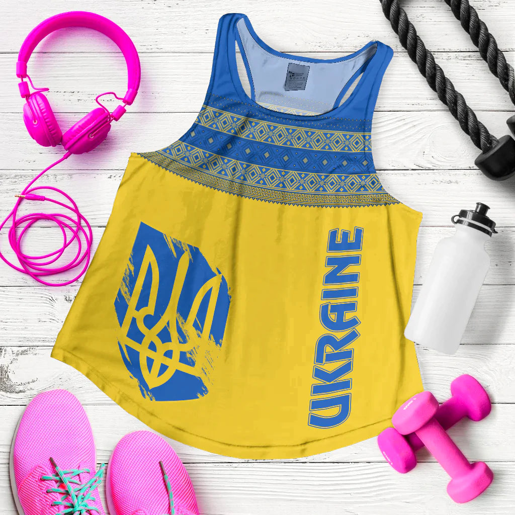 Ukraine Unity Day Women Racerback Tank Top Folk Style - Wonder Print Shop