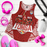 Personalised Tonga Rugby Women Racerback Tank Mate Ma'a Tonga Warriors - Wonder Print Shop