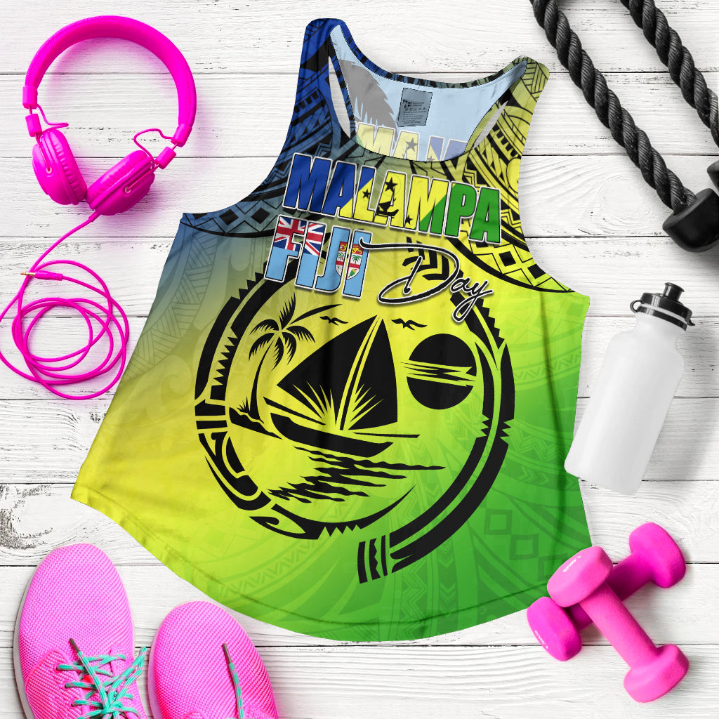 Malampa Fiji Day Women Racerback Tank Flags Mix Style - Wonder Print Shop