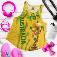 Personalised Australia Soccer WC 2022 Women Racerback Tank Socceroos Sporty Style - Wonder Print Shop