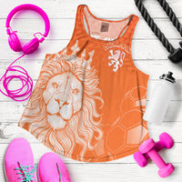 Personalised Netherlands World Cup 2022 Women Racerback Tank Oranje Lions - Wonder Print Shop