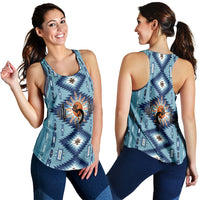 Native American Women Racerback Tank Kokopelli Mix Navajo Pattern - Wonder Print Shop