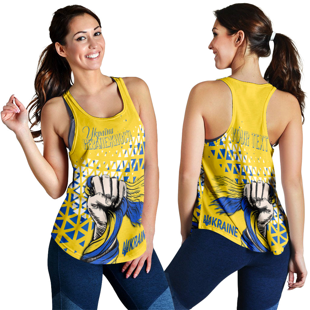 Personalised Ukraine Women Racerback Tank 31st Independence Anniversary - Wonder Print Shop