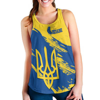 Ukraine Women Racerback Tank Slava Ukraini Grunge Style - Wonder Print Shop