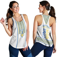 Ukraine Folk Patterns Women Racerback Tank Top Unity Day - White - Wonder Print Shop