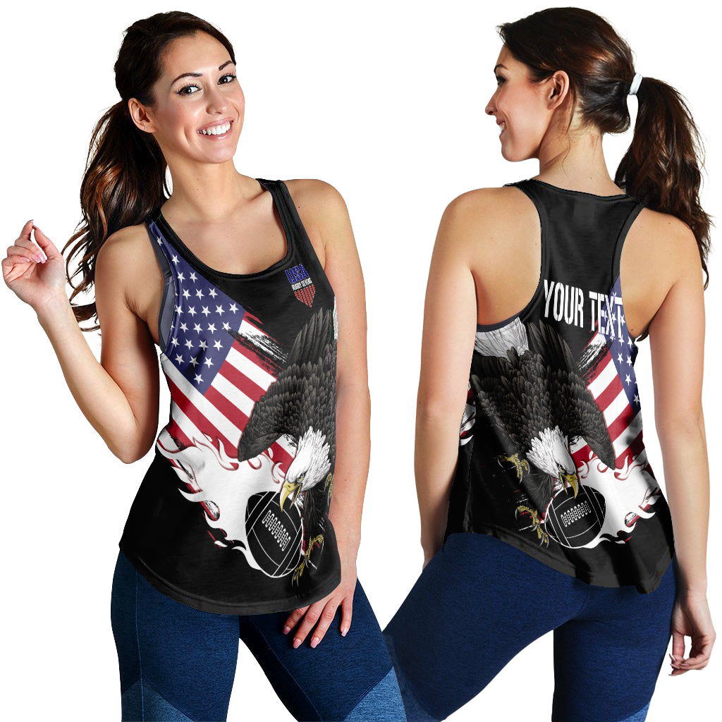 Personalised USA Rugby Sevens Women Racerback Tank The Eagles - Wonder Print Shop