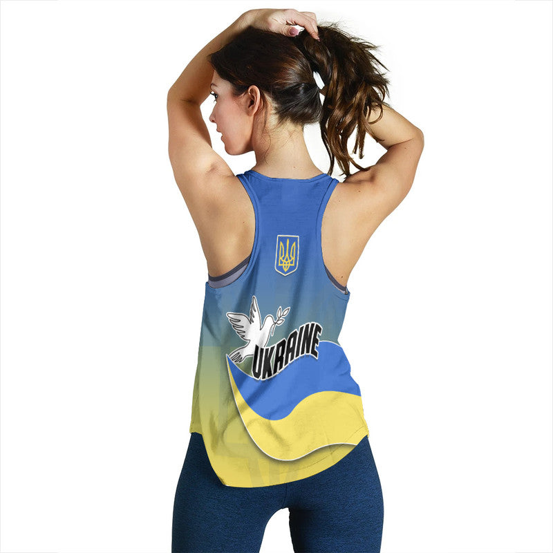 Ukraine Women Racerback Tank National Flag Style - Wonder Print Shop