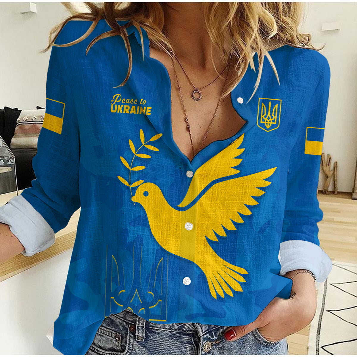 Ukraine Women Casual Shirt Always Style Camouflage LT13 - Wonder Print Shop