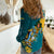 Bahamas Women Casual Shirt Blue Marlin With Bahamian Coat Of Arms LT14