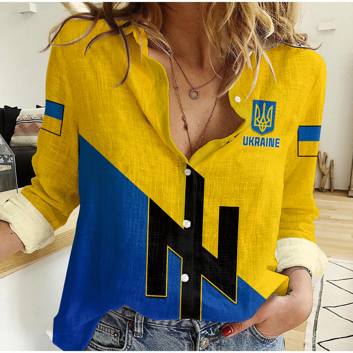 Ukraine Women Casual Shirt Style Flag Come on LT13 - Wonder Print Shop