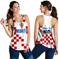 (Custom Personalised) Croatia Football Women Racerback Tank World Cup Champions 2022 Hrvatska LT13 - Wonder Print Shop