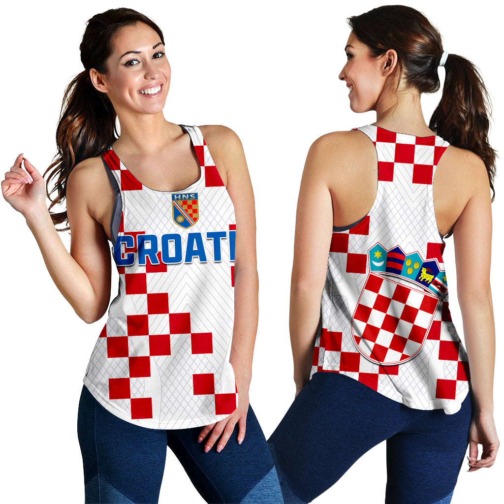 Croatia Football Women Racerback Tank Vatreni Hrvatska Champions 2022 World Cup LT13 - Wonder Print Shop