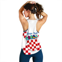 (Custom Personalised) Croatia Football Women Racerback Tank World Cup Champions 2022 Hrvatska LT13 - Wonder Print Shop