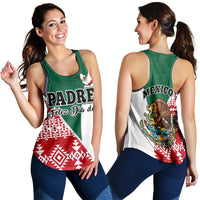 Happy Mexico Fathers Day Women Racerback Tank Mexican Aztec Pattern - Wonder Print Shop