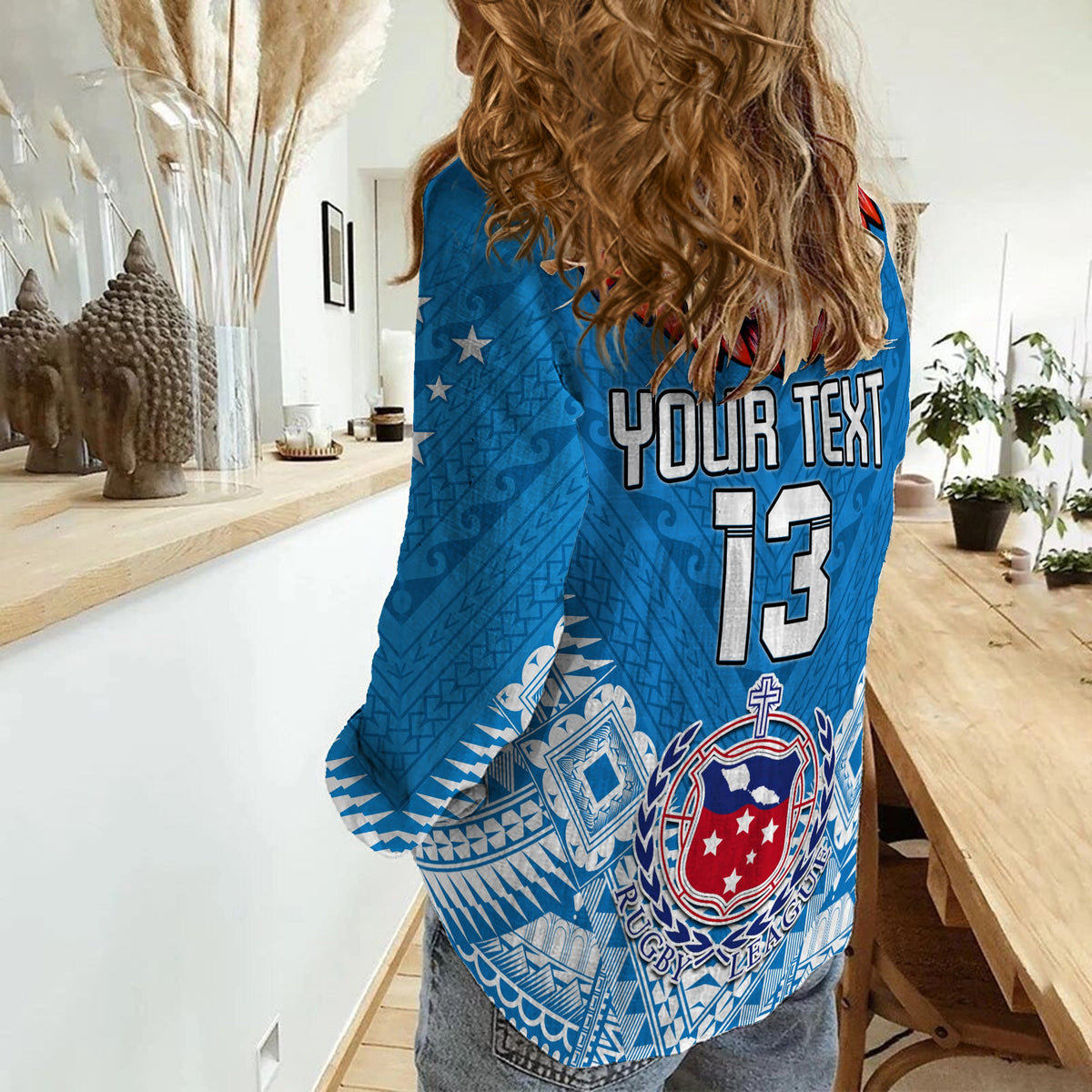 (Custom Text and Number) Toa Samoa Rugby Women Casual Shirt Manu Siva Tau Style Ulafala LT13 - Wonder Print Shop