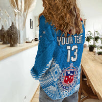 (Custom Text and Number) Toa Samoa Rugby Women Casual Shirt Manu Siva Tau Style Ulafala LT13 - Wonder Print Shop