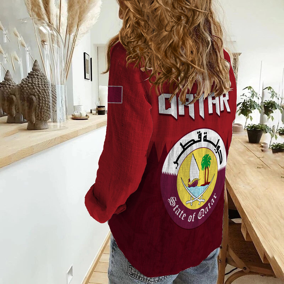 Qatar Football Women Casual Shirt WC 2022 Style Sporty LT13 - Wonder Print Shop