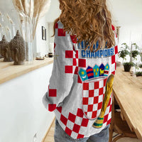 Croatia Football Women Casual Shirt World Cup Champions 2022 Hrvatska LT13 - Wonder Print Shop