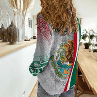 Custom Personalised Mexico Women Casual Shirt Mexican Eagles Aztec Pattern LT13 - Wonder Print Shop