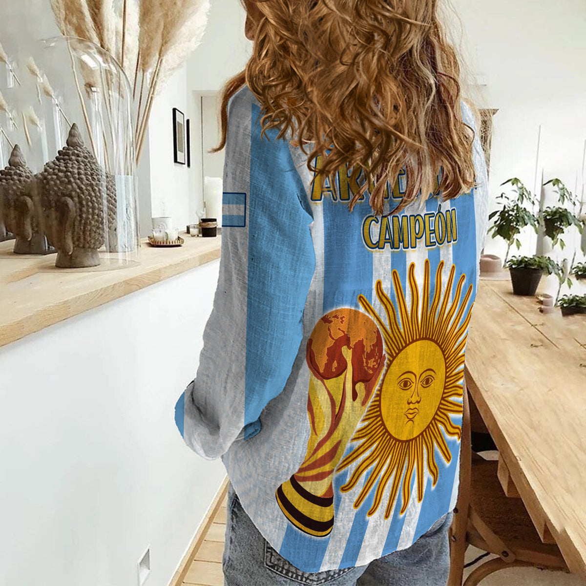 Argentina Football Women Casual Shirt World Champions 2022 Dream Come True LT13 - Wonder Print Shop
