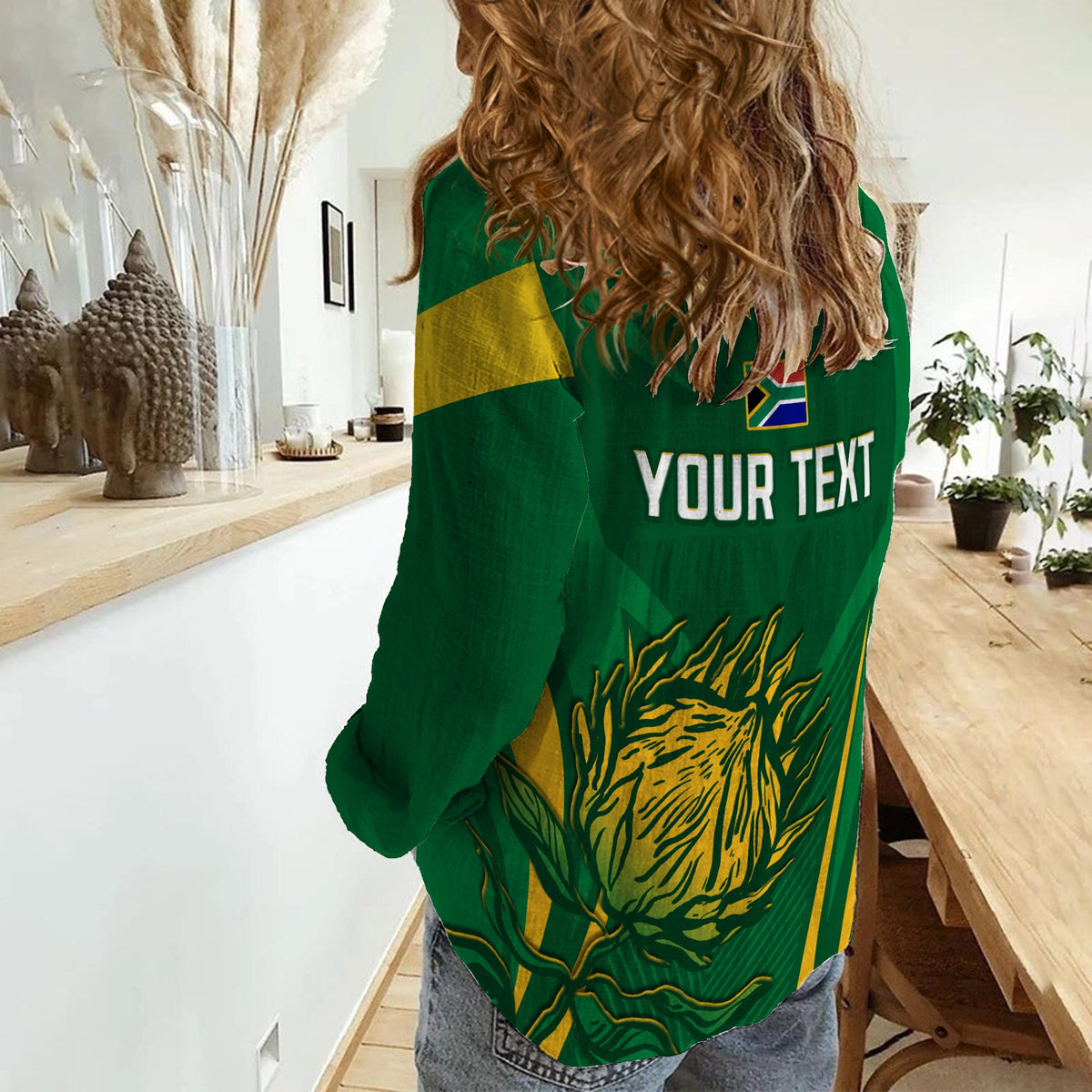 (Custom Personalised) South Africa Cricket Women Casual Shirt Proteas Champion LT13 - Wonder Print Shop