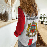 Morocco Football Women Casual Shirt World Cup 2022 Soccer Lions de l'Atlas Champions LT13 - Wonder Print Shop