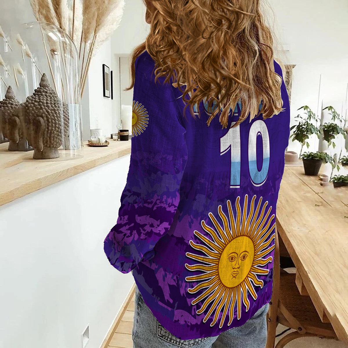 (Custom Text and Number) Argentina Football Women Casual Shirt Go Champions La Albiceleste LT13 - Wonder Print Shop