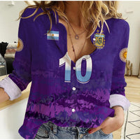 (Custom Text and Number) Argentina Football Women Casual Shirt Go Champions La Albiceleste LT13 - Wonder Print Shop