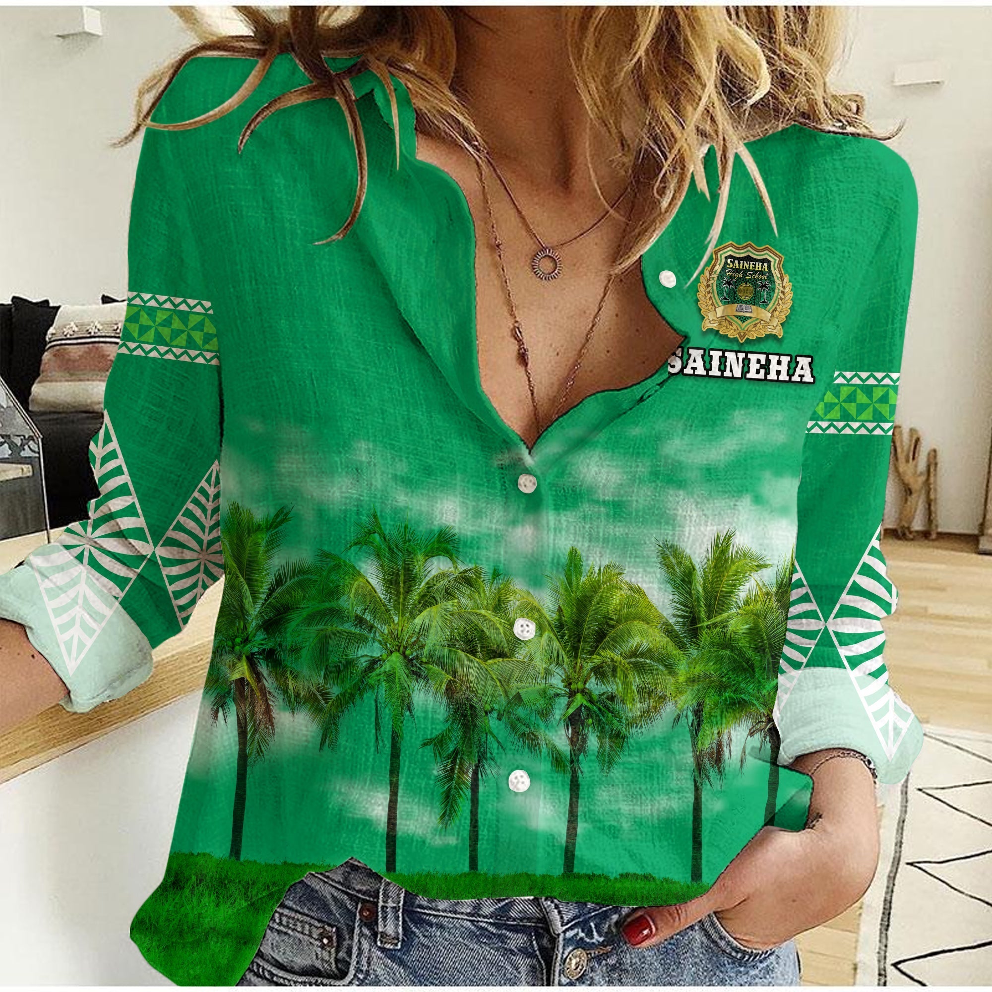 (Custom Personalised) Saineha High School Women Casual Shirt Original LT13 - Wonder Print Shop
