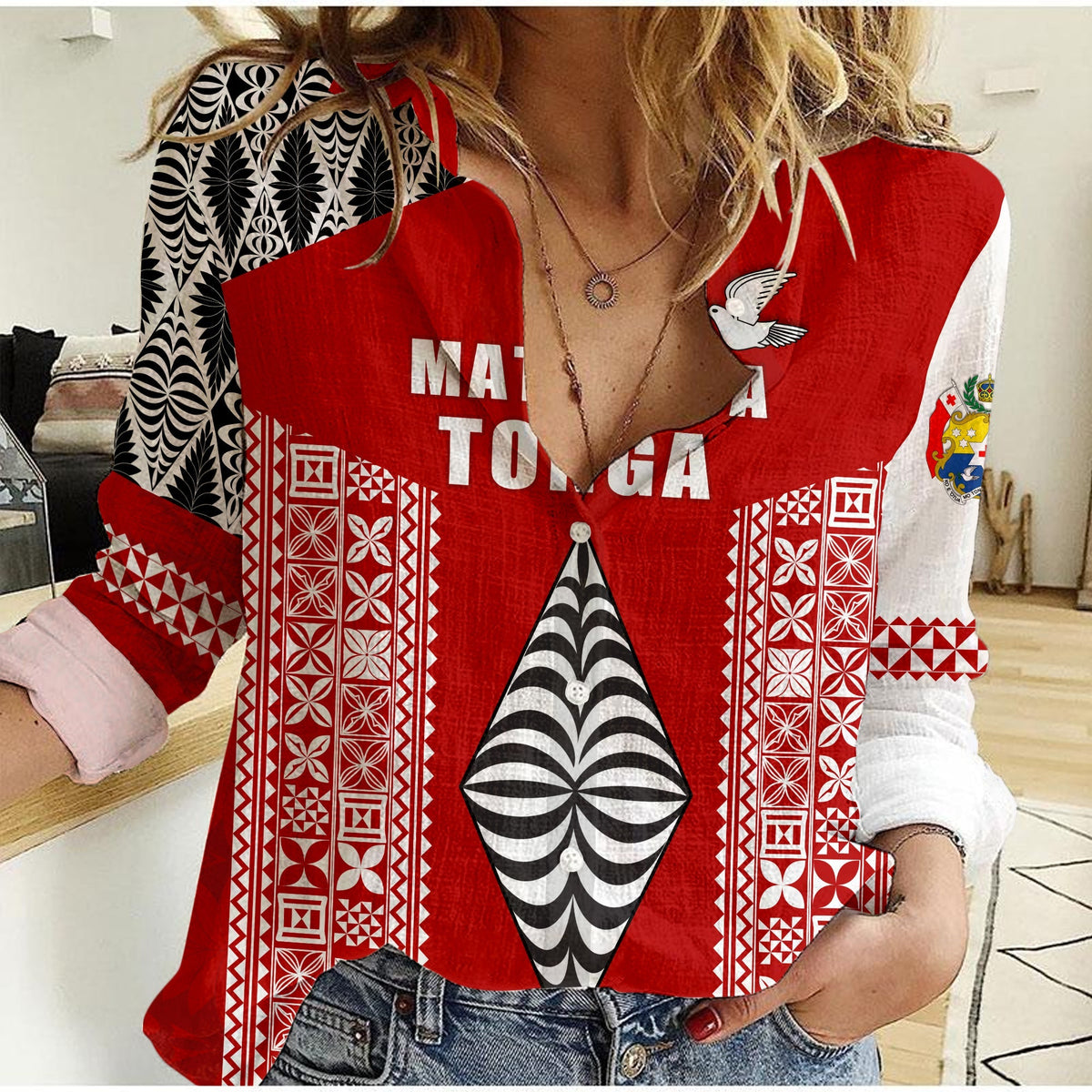 Tonga Rugby Women Casual Shirt Mate Ma'a Tonga LT13 - Wonder Print Shop