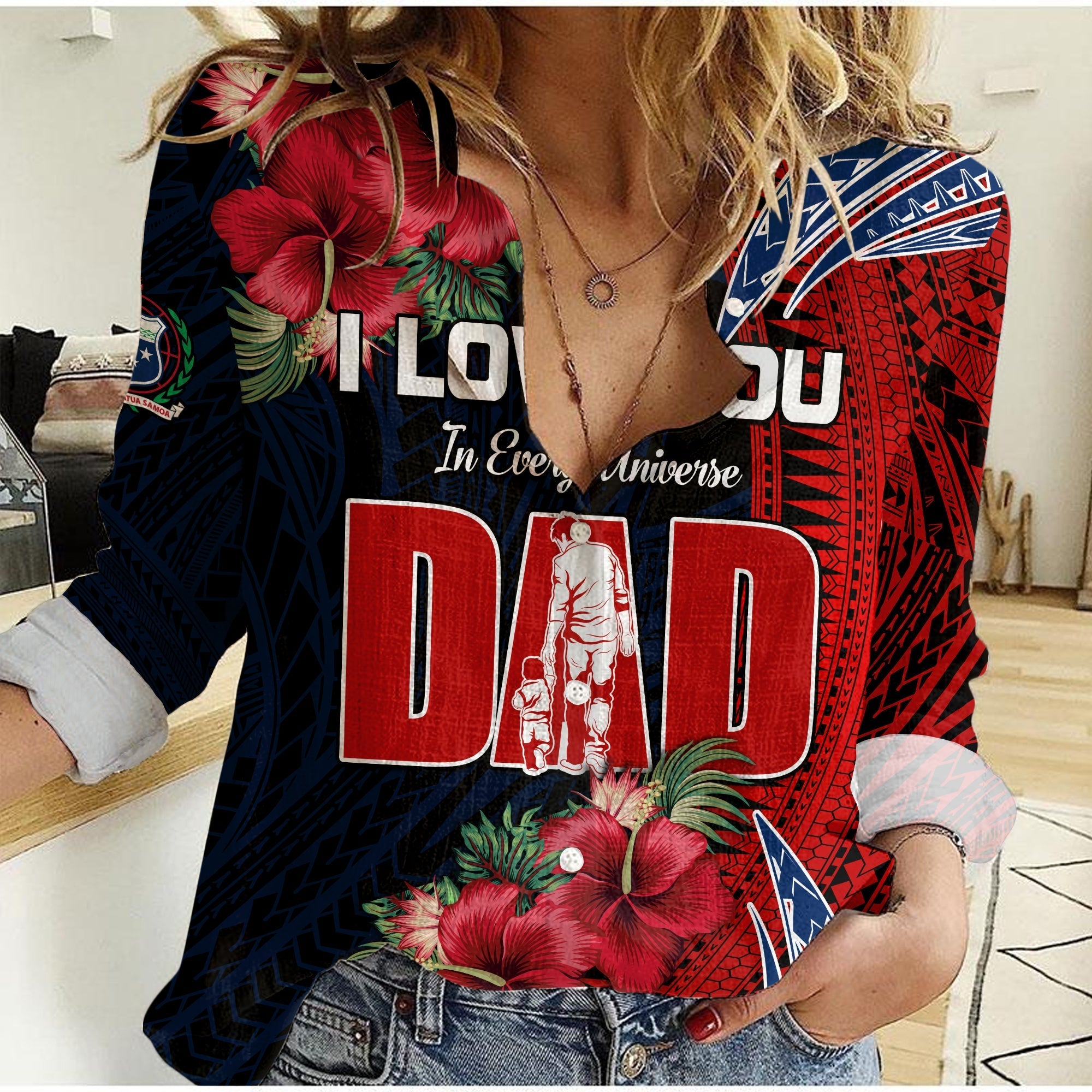 samoa-fathers-day-women-casual-shirt-polynesian-best-dad-ever