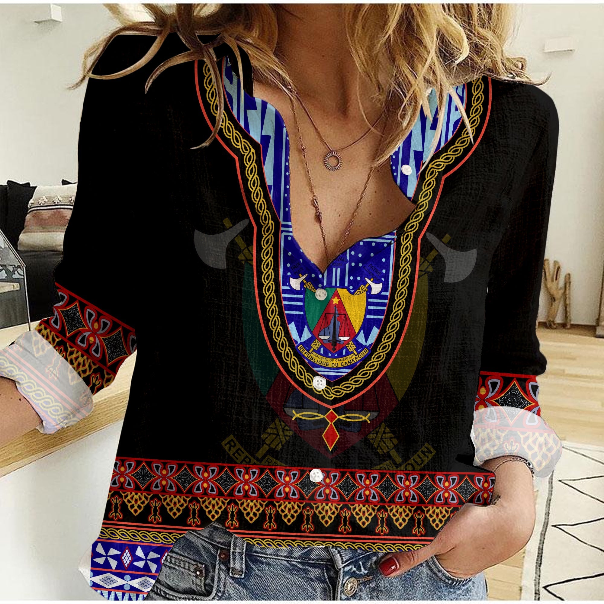 cameroon-women-casual-shirt-atoghu-pattern-black-style