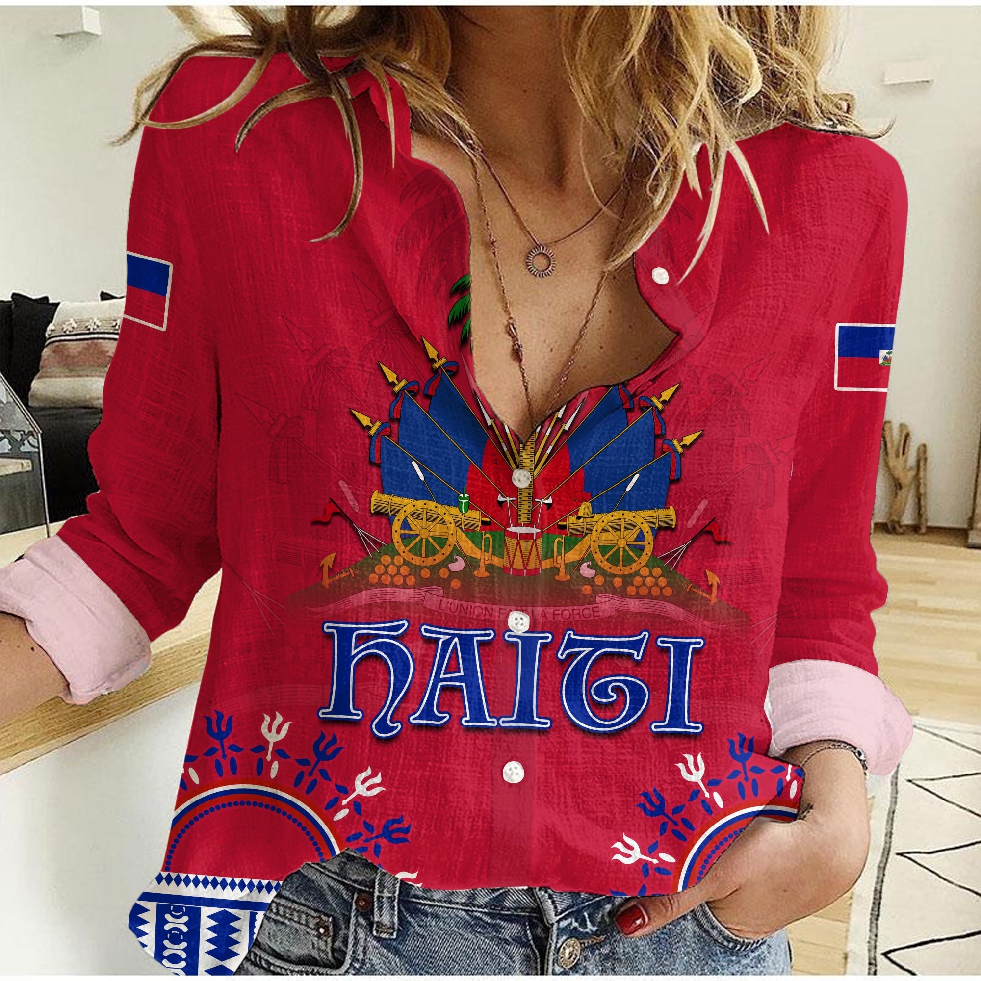 Haiti Women Casual Shirt Dashiki Style Gorgeous LT13 - Wonder Print Shop