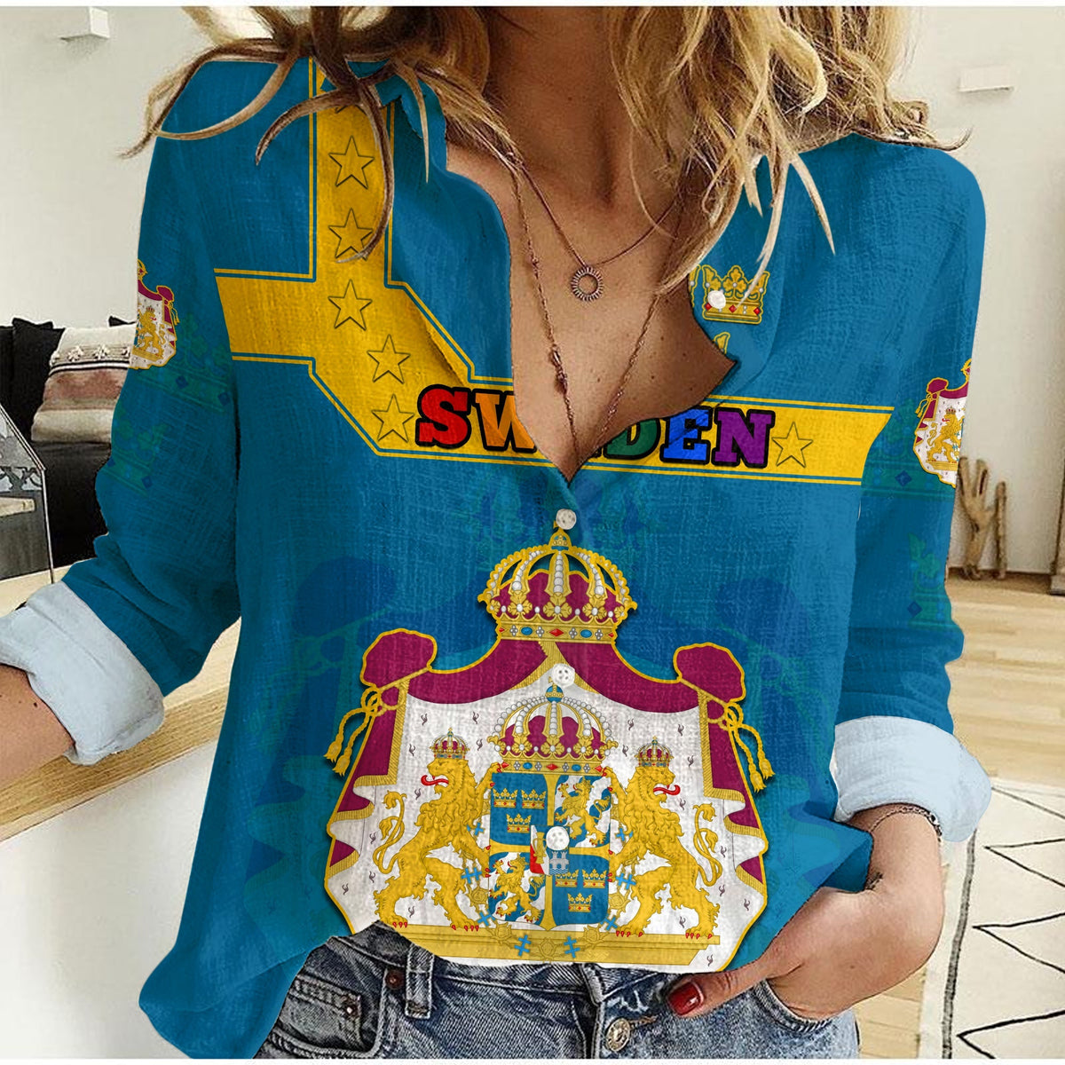 Sweden LGBT Day Women Casual Shirt Be Proud Of Who You Are - Wonder Print Shop