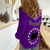 Rarotonga Cook Islands Women Casual Shirt Turtle and Map Style Purple LT13 - Wonder Print Shop