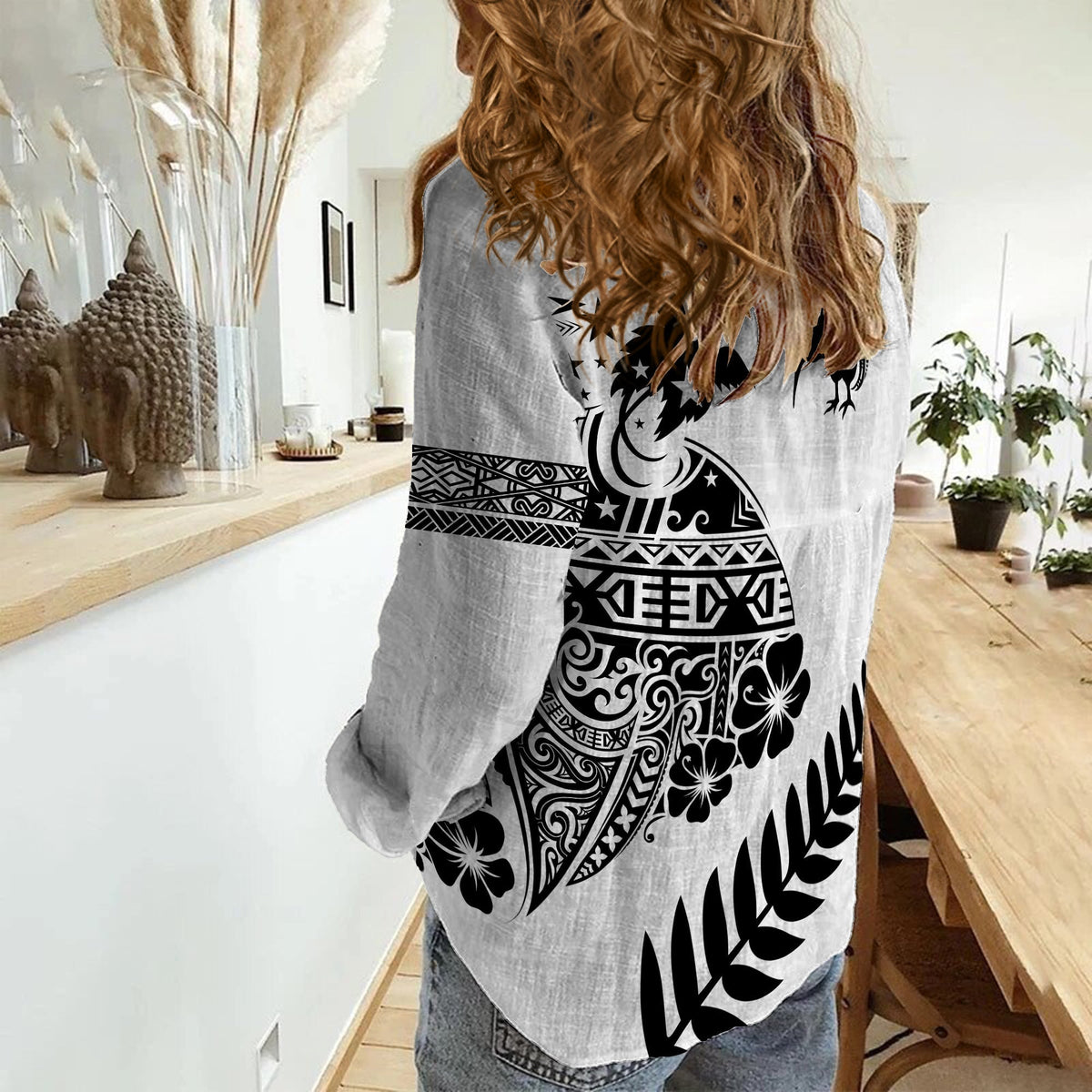 Papua New Guinea and New Zealand Women Casual Shirt White Maori Polynesian LT13 - Wonder Print Shop