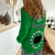 Rarotonga Cook Islands Women Casual Shirt Turtle and Map Style Green LT13 - Wonder Print Shop