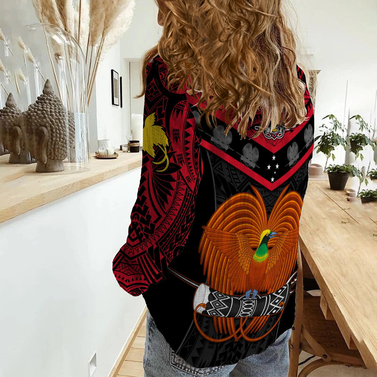 Papua New Guinea Rugby Women Casual Shirt PNG Kumuls Bird Of Paradise Black - Wonder Print Shop