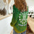 Custom Personalised Cook Islands Women Casual Shirt Circle Pattern Mix Sea Turtle Green Version - Wonder Print Shop