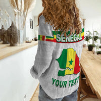 (Custom Personalised) Senegal Football 2022 Women Casual Shirt Champion Teranga Lions Mix African Pattern LT13 - Wonder Print Shop