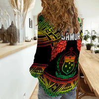 Samoa Rugby Women Casual Shirt Teuila Torch Ginger Gradient Style - Wonder Print Shop