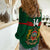 (Custom Text And Number) Morocco Football Women Casual Shirt World Cup 2022 Green Moroccan Pattern - Wonder Print Shop